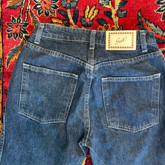 Lisa Says Gah Ellis Side Slits Jeans Stone Wash Indigo - Picture 7 of 9